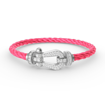[Elowen Jewels]FORCE LARGE HORSESHOE FULL DIAMOND BRACELET SILVER