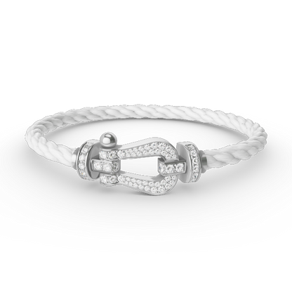 [Elowen Jewels]FORCE LARGE HORSESHOE FULL DIAMOND BRACELET SILVER