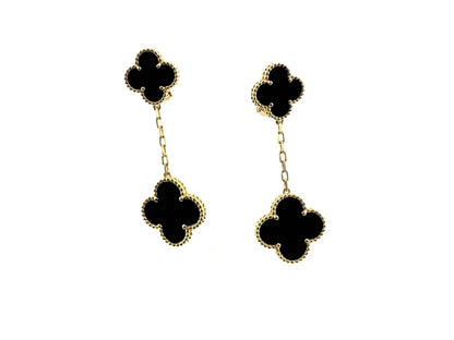 [Elowen Jewels]CLOVER 2 MOTIFS  EARRINGS (MULTIPLE CHOICESC