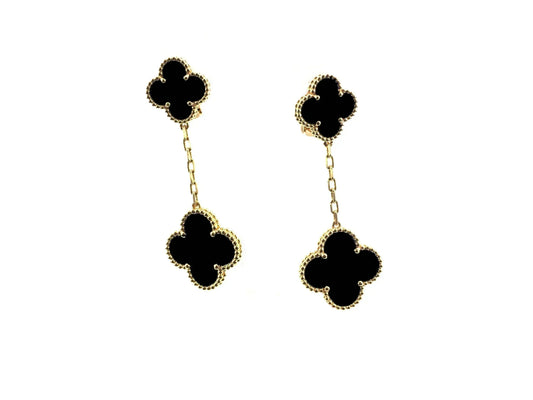 [Elowen Jewels]CLOVER 2 MOTIFS  EARRINGS (MULTIPLE CHOICESC