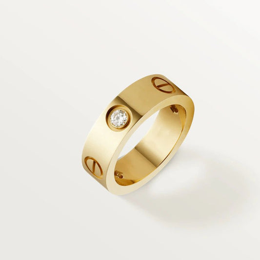 [Elowen Jewels]LOVE RING 5.5MM 3 DIAMONDS PINK GOLD