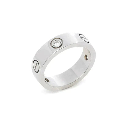 [Elowen Jewels]LOVE RING 5.5MM 3 DIAMONDS SILVER