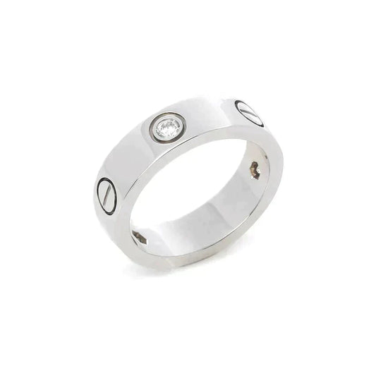 [Elowen Jewels]LOVE RING 5.5MM 3 DIAMONDS SILVER