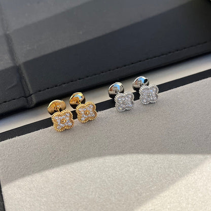 [Elowen Jewels]CLOVER MINI DIAMOND STUD EARRINGS