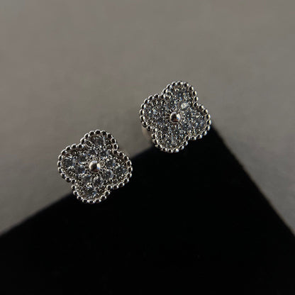 [Elowen Jewels]CLOVER MINI DIAMOND STUD EARRINGS